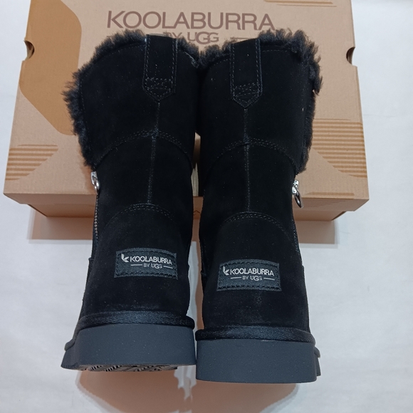 Koolaburra By UGG Aribel Short Boots Women Size 8 US Black Suede Wool - Picture 8 of 9